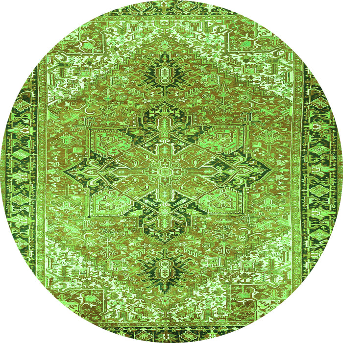 Square Persian Green Traditional Rug, tr2289grn