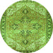 Square Persian Green Traditional Rug, tr2289grn