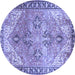 Round Persian Blue Traditional Rug, tr2289blu