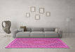 Machine Washable Southwestern Pink Country Rug in a Living Room, wshtr228pnk