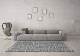 Machine Washable Southwestern Gray Country Rug in a Living Room,, wshtr228gry