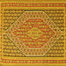 Square Machine Washable Southwestern Yellow Country Rug, wshtr228yw