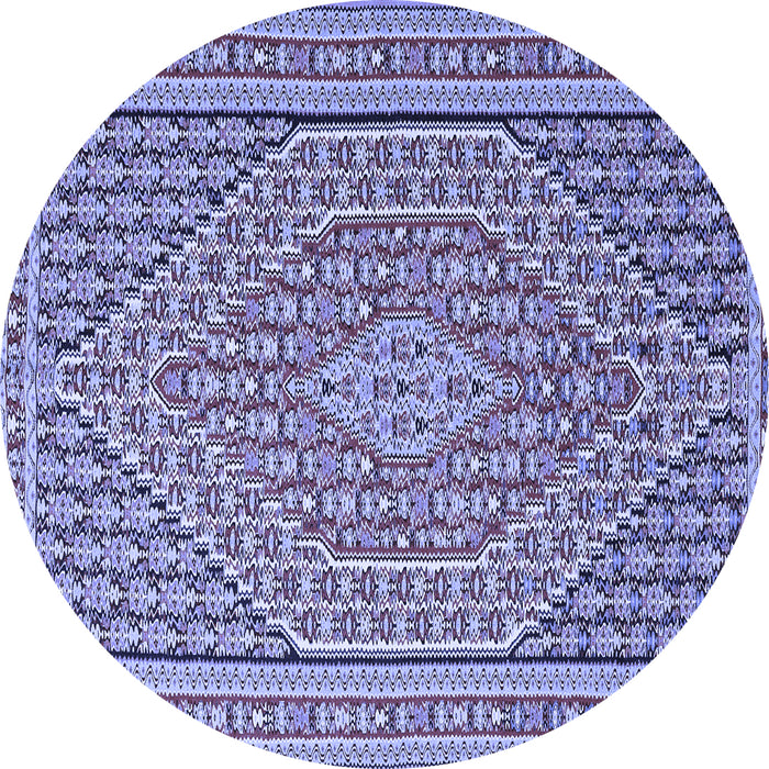 Round Southwestern Blue Country Rug, tr228blu