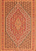 Serging Thickness of Machine Washable Southwestern Orange Country Area Rugs, wshtr228org