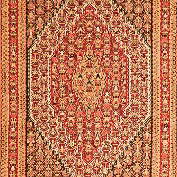 Serging Thickness of Machine Washable Southwestern Orange Country Area Rugs, wshtr228org