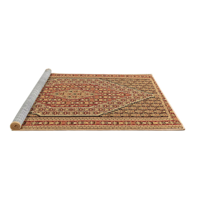Sideview of Machine Washable Southwestern Brown Country Rug, wshtr228brn