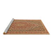 Sideview of Machine Washable Southwestern Brown Country Rug, wshtr228brn