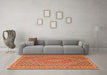 Machine Washable Southwestern Orange Country Area Rugs in a Living Room, wshtr228org