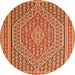 Square Southwestern Orange Country Rug, tr228org