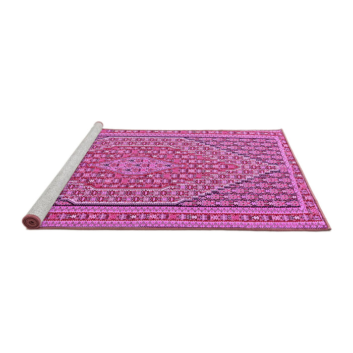 Sideview of Machine Washable Southwestern Pink Country Rug, wshtr228pnk