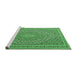 Sideview of Machine Washable Southwestern Emerald Green Country Area Rugs, wshtr228emgrn