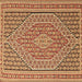 Square Southwestern Brown Country Rug, tr228brn
