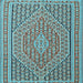 Square Southwestern Light Blue Country Rug, tr228lblu