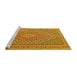 Sideview of Machine Washable Southwestern Yellow Country Rug, wshtr228yw