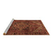 Sideview of Machine Washable Persian Brown Traditional Rug, wshtr2290brn