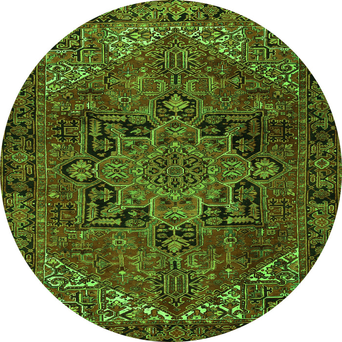 Square Persian Green Traditional Rug, tr2290grn