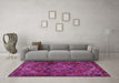 Machine Washable Persian Purple Traditional Area Rugs in a Living Room, wshtr2290pur