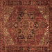 Square Machine Washable Persian Brown Traditional Rug, wshtr2290brn