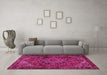 Machine Washable Persian Pink Traditional Rug in a Living Room, wshtr2290pnk