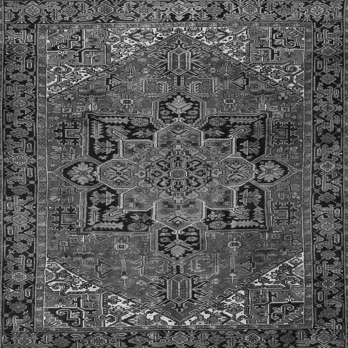 Round Machine Washable Persian Gray Traditional Rug, wshtr2290gry
