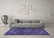 Machine Washable Persian Blue Traditional Rug in a Living Room, wshtr2290blu