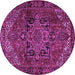 Round Persian Purple Traditional Rug, tr2290pur