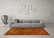 Machine Washable Persian Yellow Traditional Rug in a Living Room, wshtr2290yw