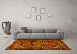 Machine Washable Persian Yellow Traditional Rug in a Living Room, wshtr2290yw