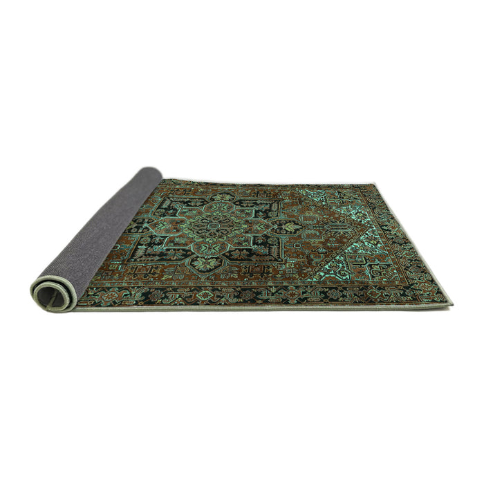 Sideview of Persian Turquoise Traditional Rug, tr2290turq