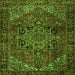 Round Machine Washable Persian Green Traditional Area Rugs, wshtr2290grn