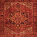 Round Machine Washable Persian Orange Traditional Area Rugs, wshtr2290org