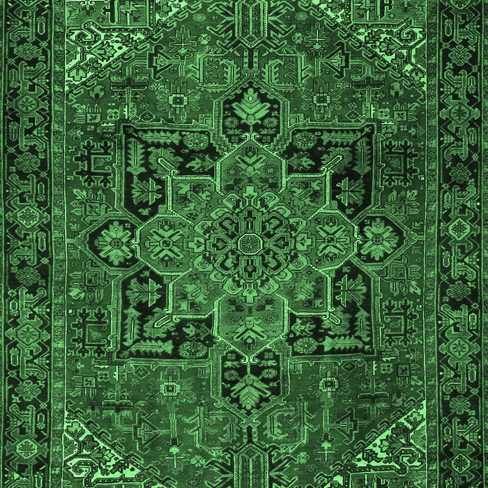 Machine Washable Persian Emerald Green Traditional Area Rugs, wshtr2290emgrn