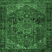 Square Persian Emerald Green Traditional Rug, tr2290emgrn