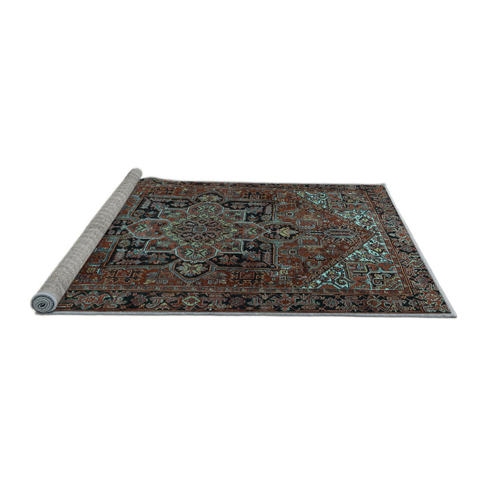 Sideview of Machine Washable Persian Light Blue Traditional Rug, wshtr2290lblu