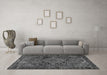 Machine Washable Persian Gray Traditional Rug in a Living Room,, wshtr2290gry