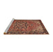 Sideview of Machine Washable Traditional Saffron Red Rug, wshtr2291