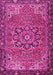 Machine Washable Persian Pink Traditional Rug, wshtr2291pnk