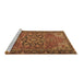 Sideview of Machine Washable Persian Brown Traditional Rug, wshtr2291brn