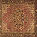 Square Machine Washable Persian Brown Traditional Rug, wshtr2291brn