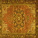 Square Machine Washable Persian Yellow Traditional Rug, wshtr2291yw