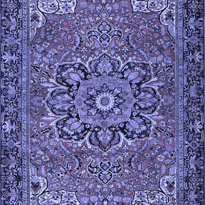 Machine Washable Persian Blue Traditional Rug, wshtr2291blu