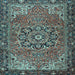 Square Machine Washable Persian Light Blue Traditional Rug, wshtr2291lblu