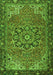 Serging Thickness of Machine Washable Persian Green Traditional Area Rugs, wshtr2291grn