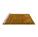 Sideview of Machine Washable Persian Yellow Traditional Rug, wshtr2291yw