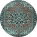 Round Persian Light Blue Traditional Rug, tr2291lblu