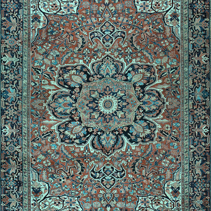 Machine Washable Persian Light Blue Traditional Rug, wshtr2291lblu