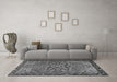 Machine Washable Persian Gray Traditional Rug in a Living Room,, wshtr2291gry