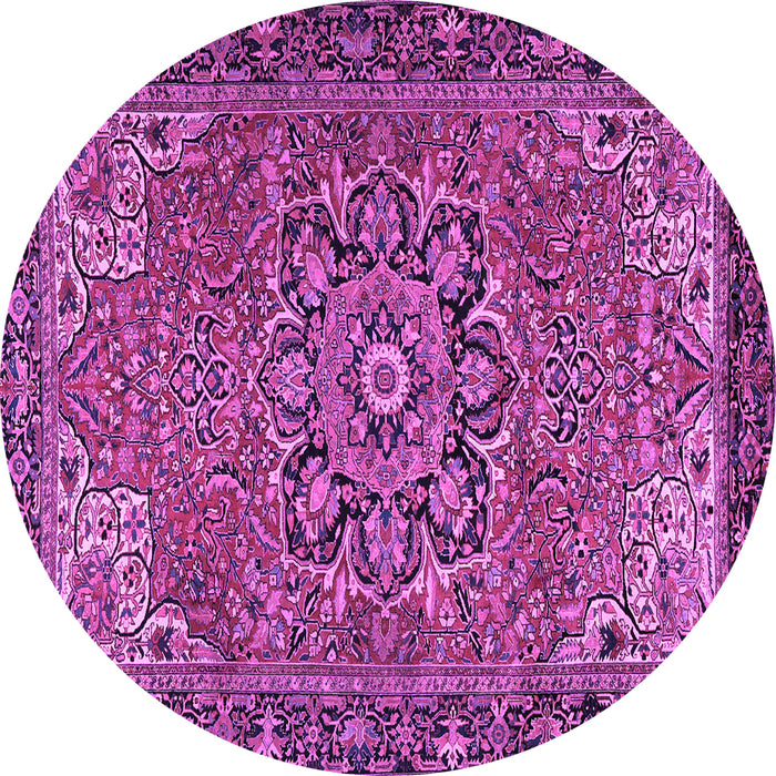 Round Persian Purple Traditional Rug, tr2291pur