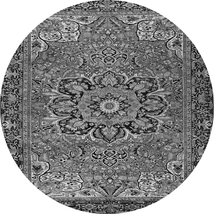 Machine Washable Persian Gray Traditional Rug, wshtr2291gry