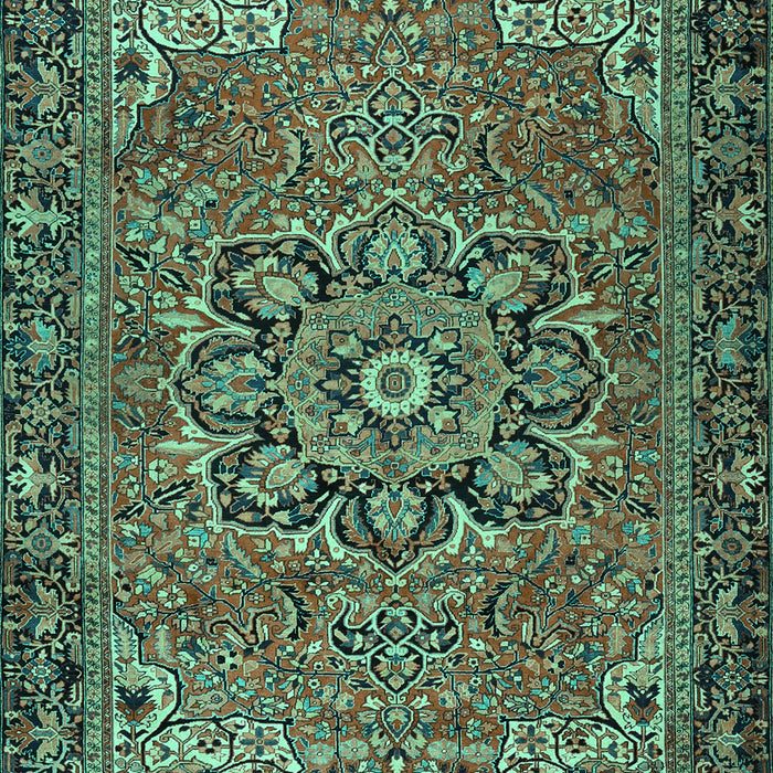 Machine Washable Persian Turquoise Traditional Area Rugs, wshtr2291turq